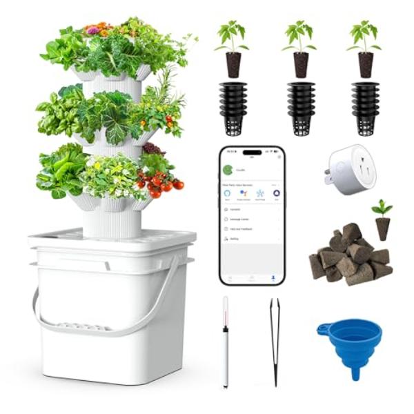 NT86085 18 Plants Hydroponic Growing System Kit with 10-Liter Water Tank for Indoor & Outdoor Use