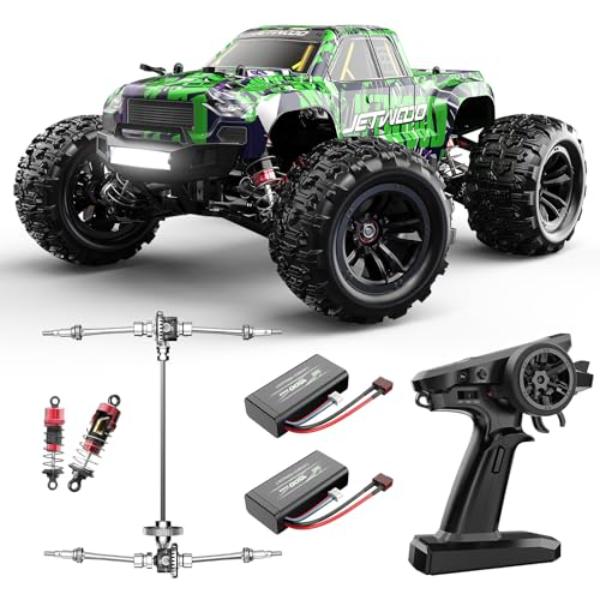 NT86542 Jetwood 1-16 Scale Fast Remote Control Car, Electric 4WD RTR, High Speed Offroad Remote Control Truck, JC16W with 2 Batteries