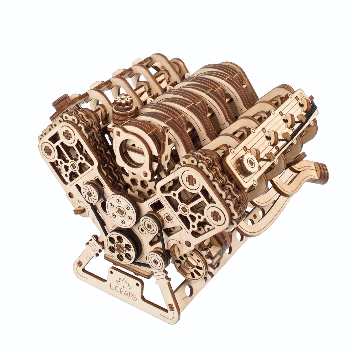 NT86553 UGEARS V8 Engine Model Kit - Advanced 3D Wooden Puzzle for Adults - 776 Piece