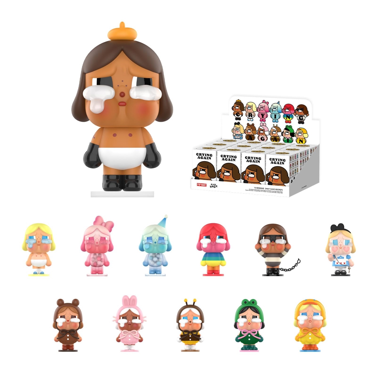 NT86952 POP MART Crybaby Crying Again Series Blind Box Figure, Random Design Collectible Toys - 12 Piece