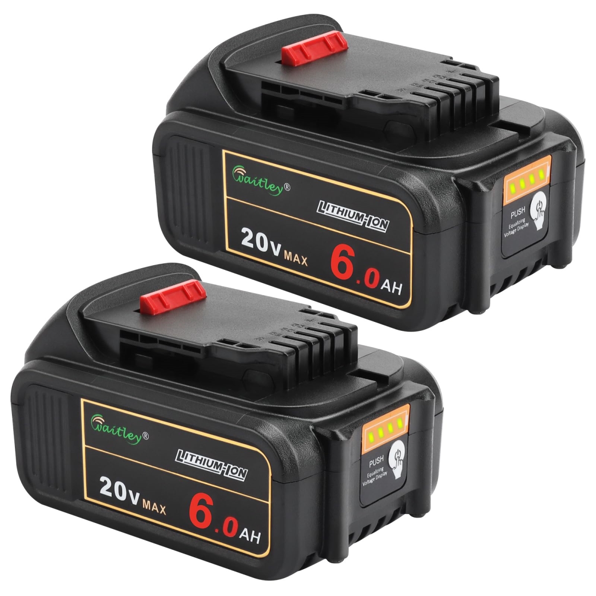 NT87114 Waitley 20V 6.0A Replacement Battery for Dewalt Cordless Power Tools - Pack of 2