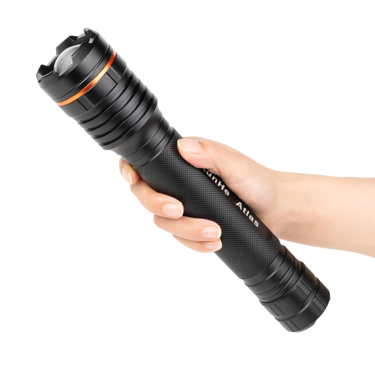 NT87290 KunHe Heavy Duty 3D Cell LED Flashlights, 1200lm, Zoomable, Single Mode, Aluminum, Battery Powered