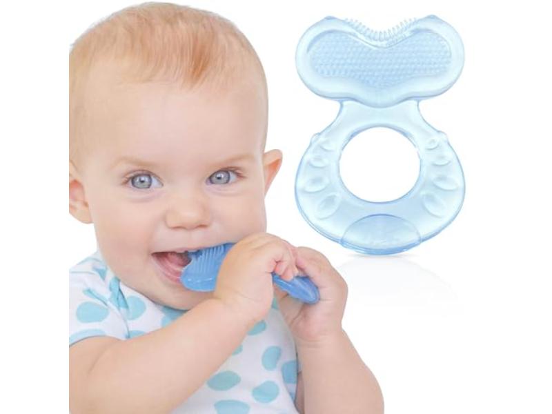 NT87494 Nuby Silicone Teethe-EEZ Teether with Bristles - Blue