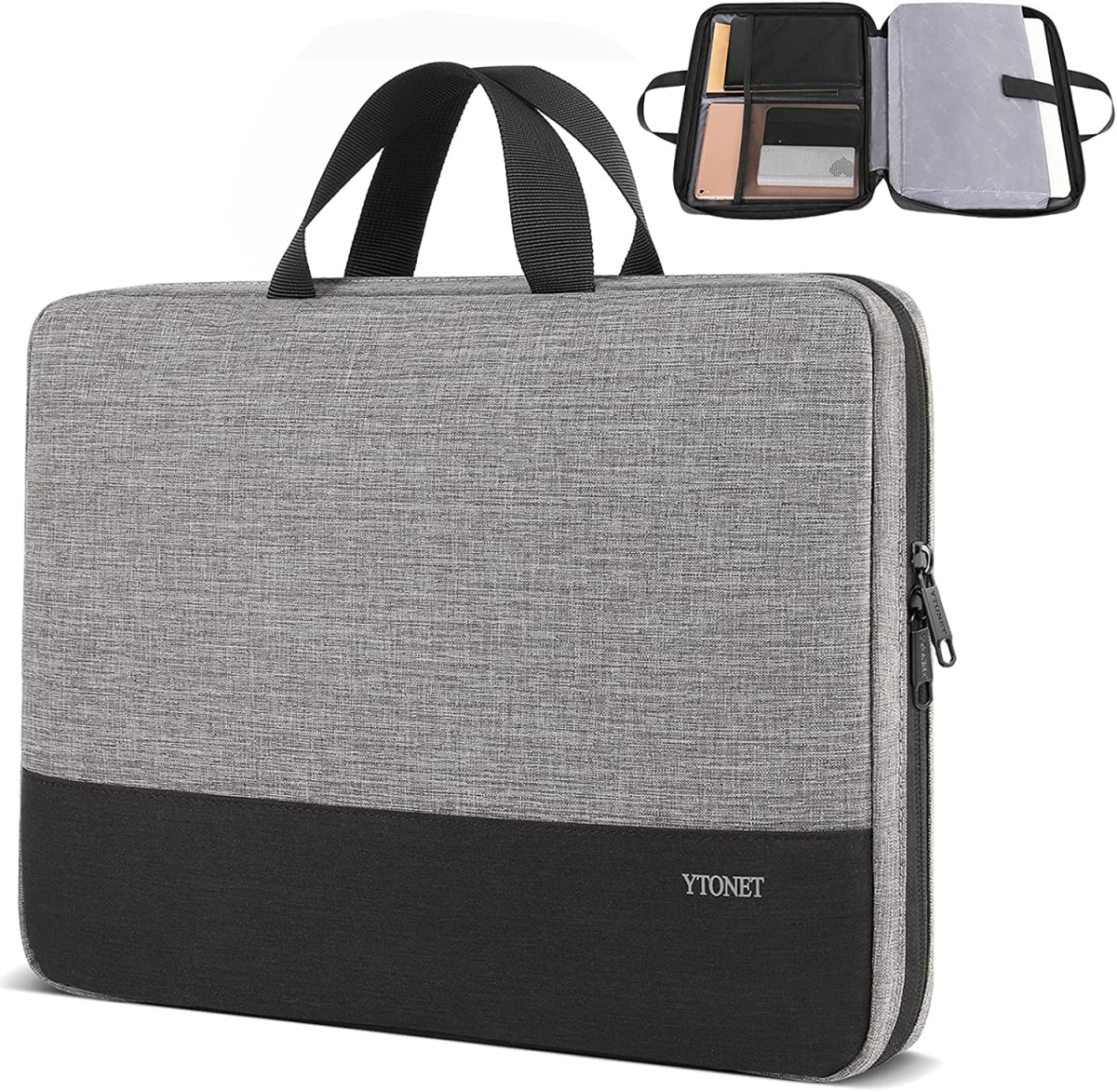 NT87675 13 to 13.3 in. Ytonet Laptop Sleeve Case Water Resistant with Handle, Compatible with MacBook Air-Pro, HP, Dell - Gray