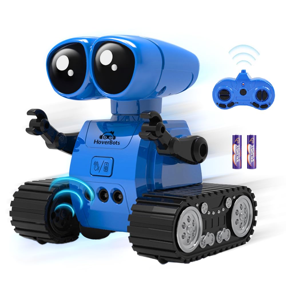 NT87798 Rechargeable Remote Control Robot Toys with Gesture Sensing, LED Eyes, Flexible Head & Arms, Dance Moves, Music, Blue