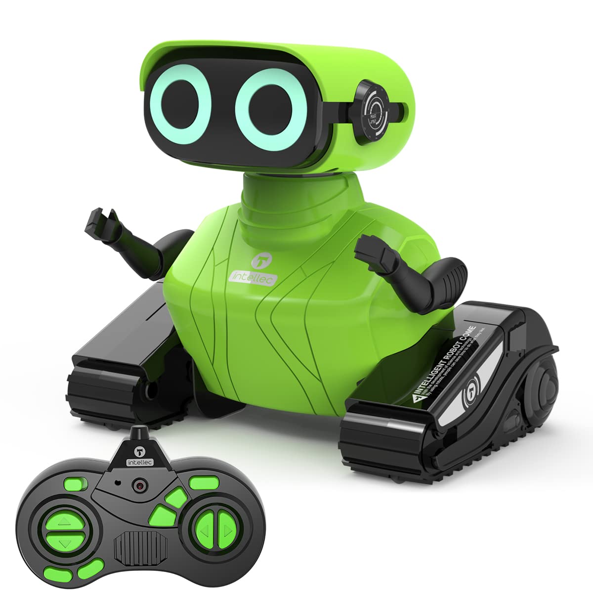 NT87806 GILOBABY Remote Control Robot Toys for Kids with LED Eyes, Flexible Head & Arms, Dance Moves, Music - Green
