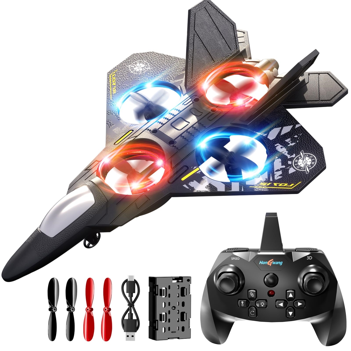NT87902 Foam Remote Control Airplanes Rc Plane for Kids & Adults with Light & 360 Deg Flip