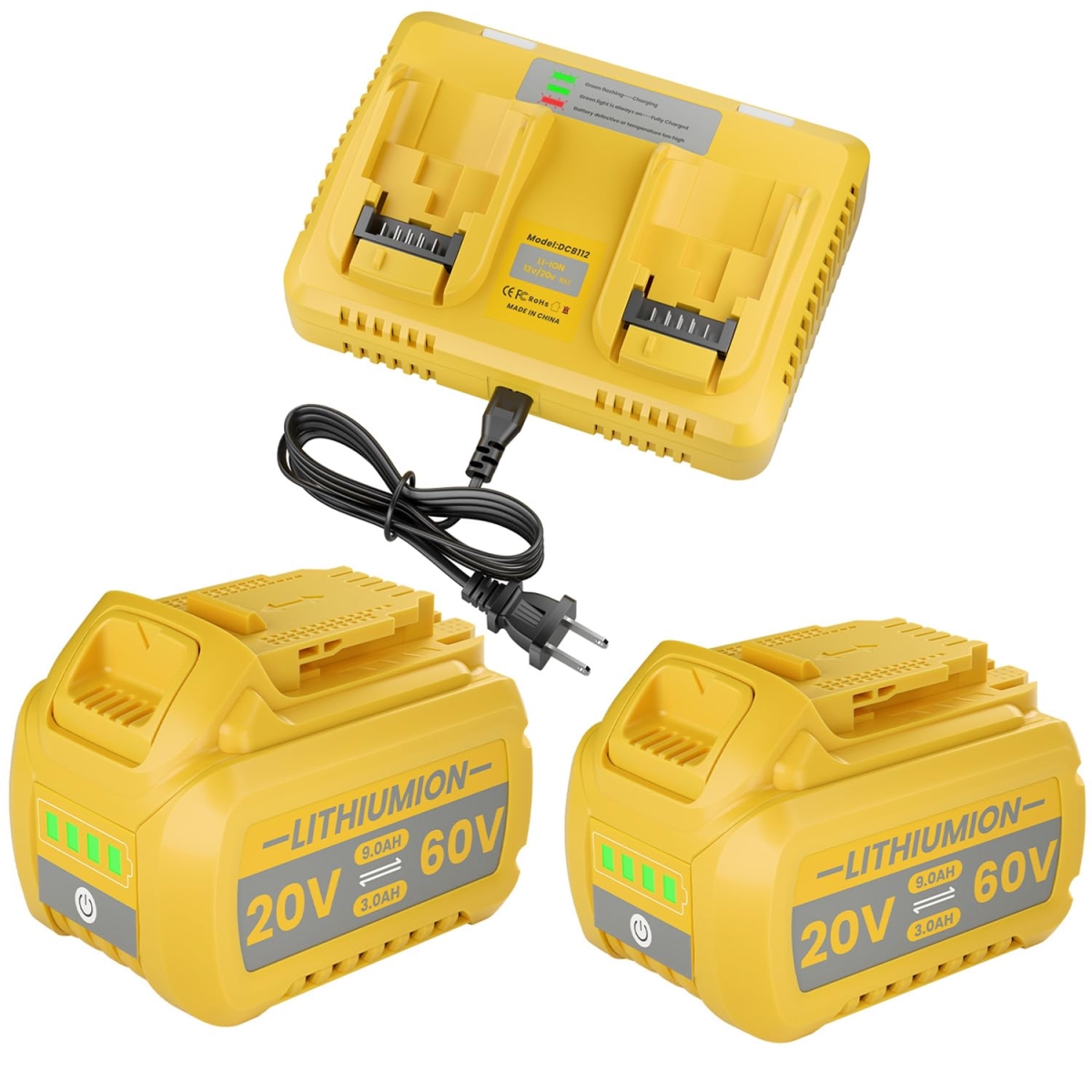 NT88009 POWTREE 9.0Ah Replacement Battery for Dewalt 20V-60V DCB609 Cordless Tools
