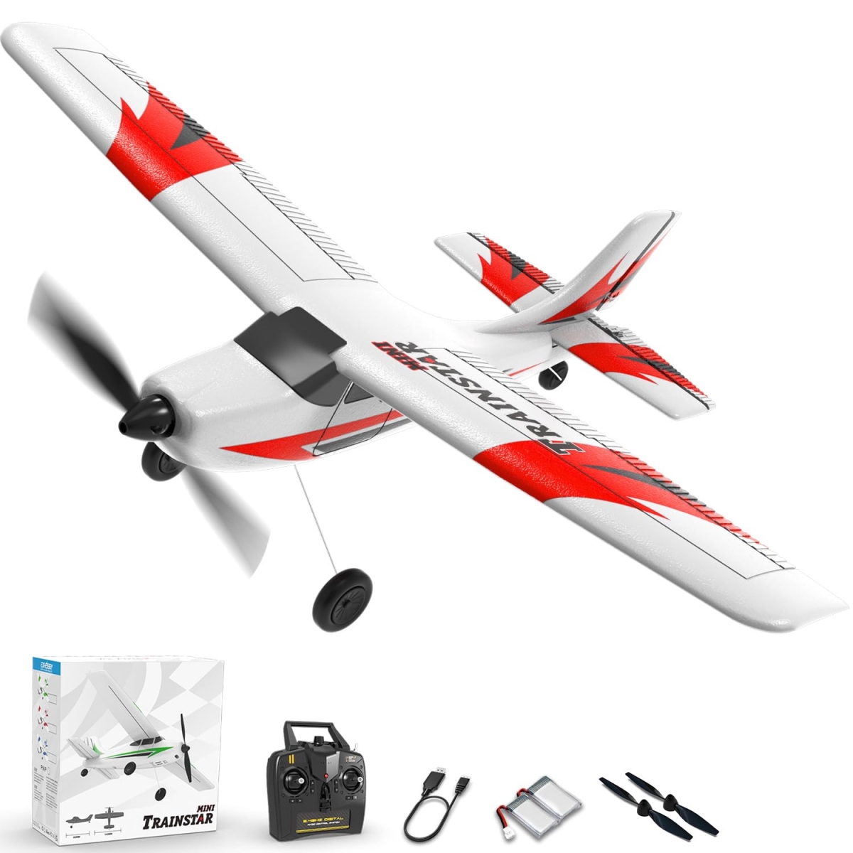 NT83867 VOLANTEXRC Remote Control Plane for Beginners, 3 Channel Airplane 2.4 Ghz Remote Control Plane