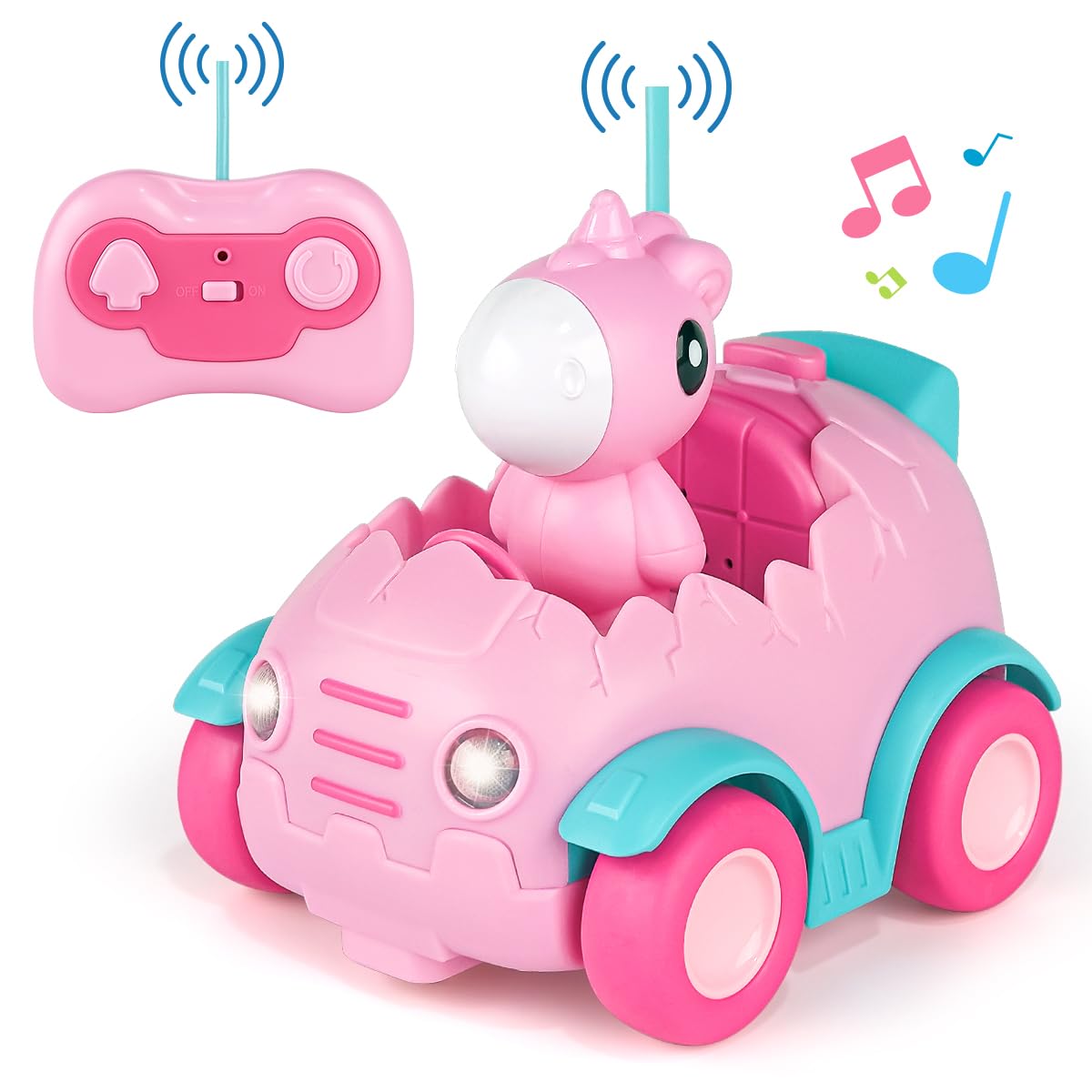 NT84220 Nueplay Remote Control Car for Toddlers with Light & Music, Pink