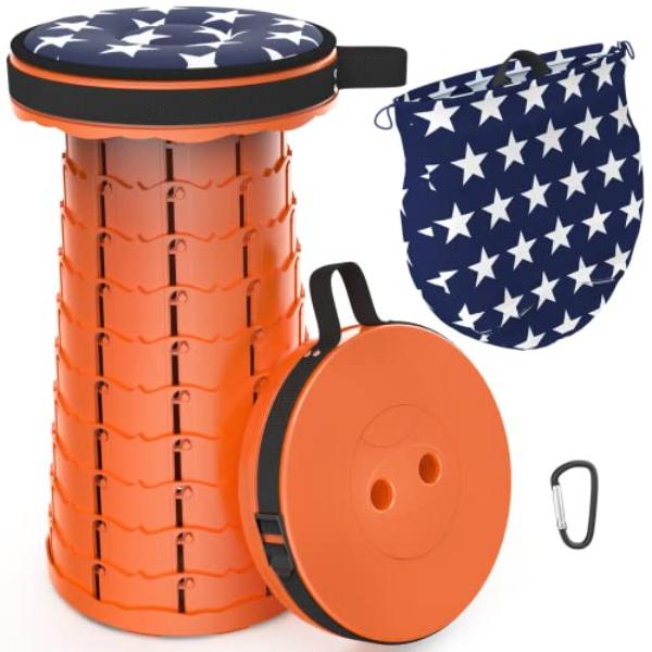 NT84373 ALEVMOOM Retractable Folding Camping Stool, Collapsible Telescoping Stool for Adults, Lightweight & Sturdy