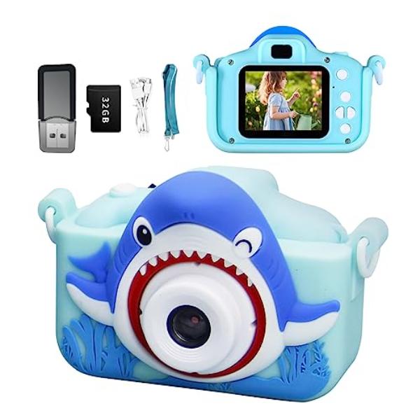 NT84625 HD Digital Video Camera for Kids with Protective Silicone Cover - Blue - Shark