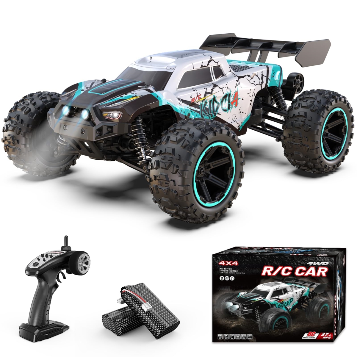 NT84671 Scientoy 1-14 Scale Remote Control Car Fast 60 KPH, 4WD All Terrain Remote Control Truck with 60 Mins Runtime