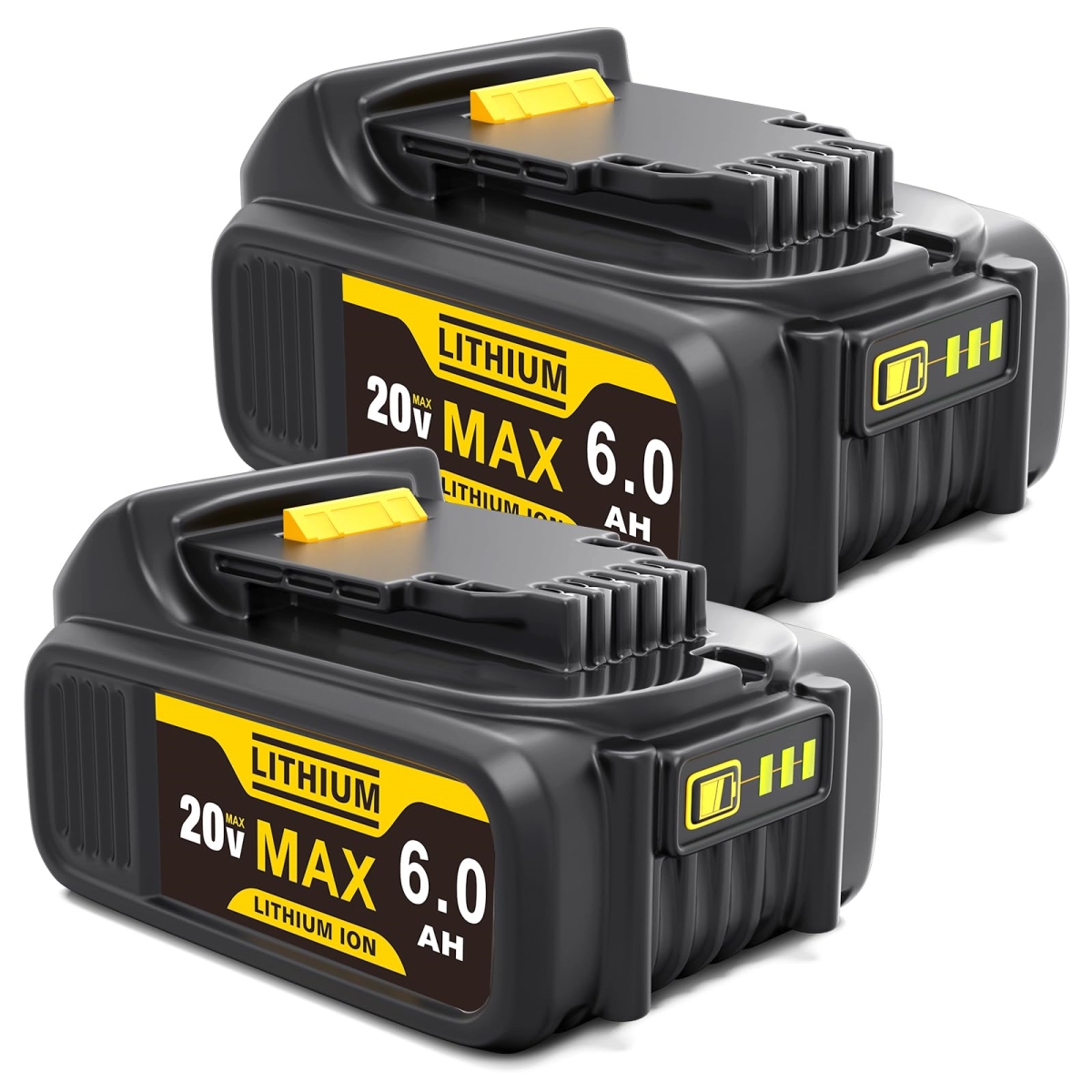 NT84674 20V Battery Replacement for Dewalt Batteries, 6Ah Lithium-ion Compatible with DCB200 Series Tools - Pack of 2