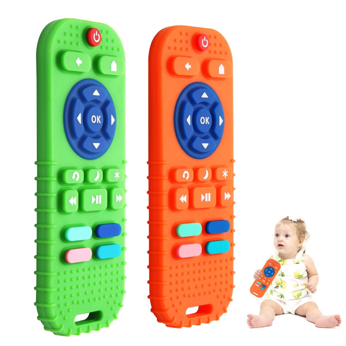 NT84727 Hooku Silicone Teethers for Babies & Sensory Chew Toys - Pack of 2