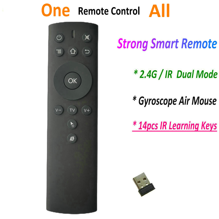 NT31001 2.4 GHz Gyroscope Air Mouse Dual Mode IR Learning Keys for Android TV, 14 Piece