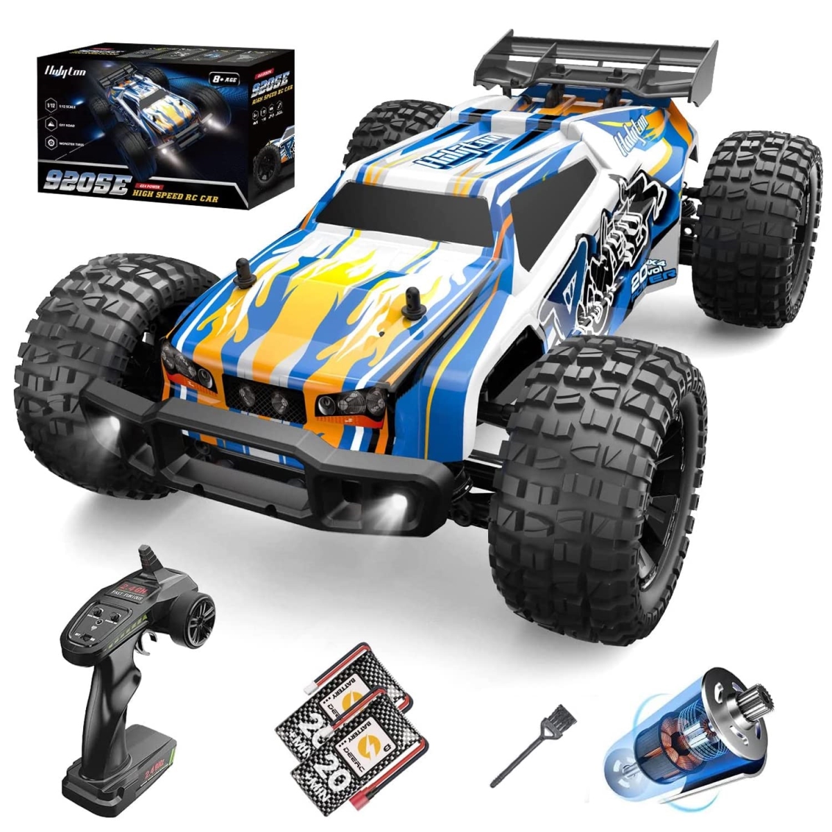 NT85045 Holystone 1-10 Scale High Speed Remote Control Car with LED Lights, 48 Plus KMH, 4WD Offroad Monster Truck