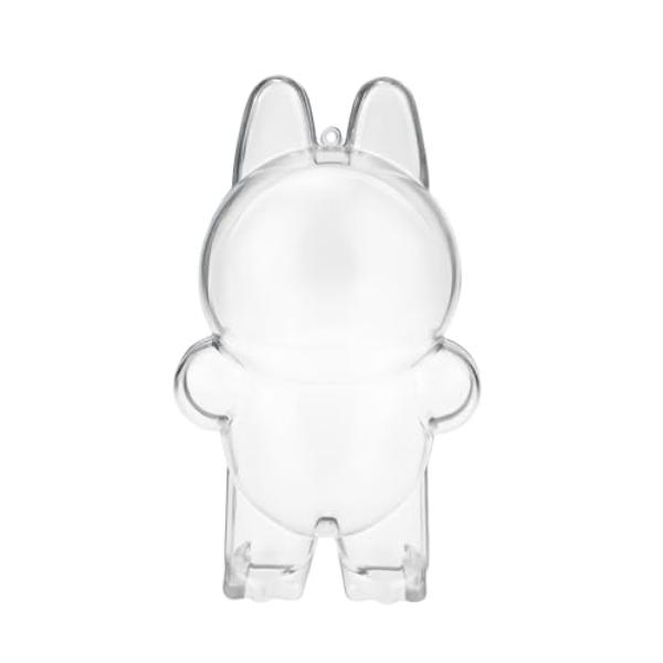 NT85085 Protective Case Cover for LABUBU Cola Bottle, Clear Acrylic Display Box with Silicone Strap