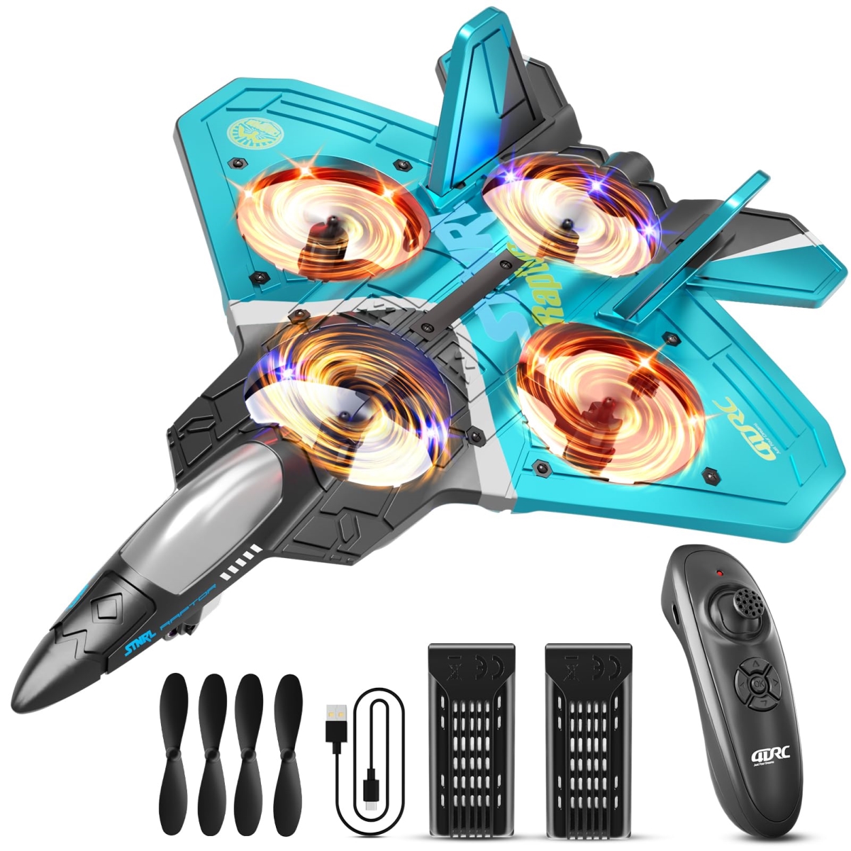 NT85299 4DRC V17 Foam Remote Control Airplane Fighter Jet with Light & 360 Deg Flip