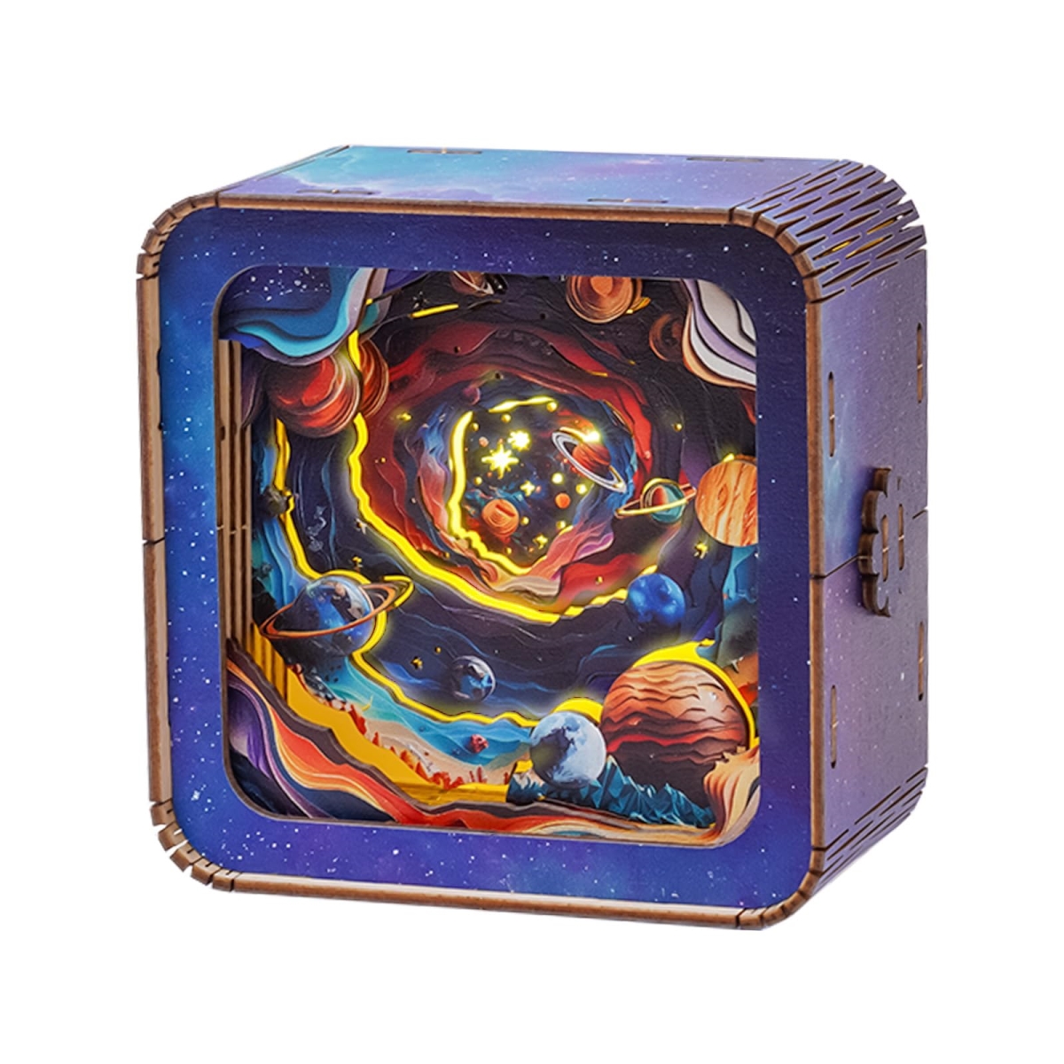 NT85330 WOODBESTS 3D Puzzle Nightlight Universe 3D Wooden Puzzle for Adults