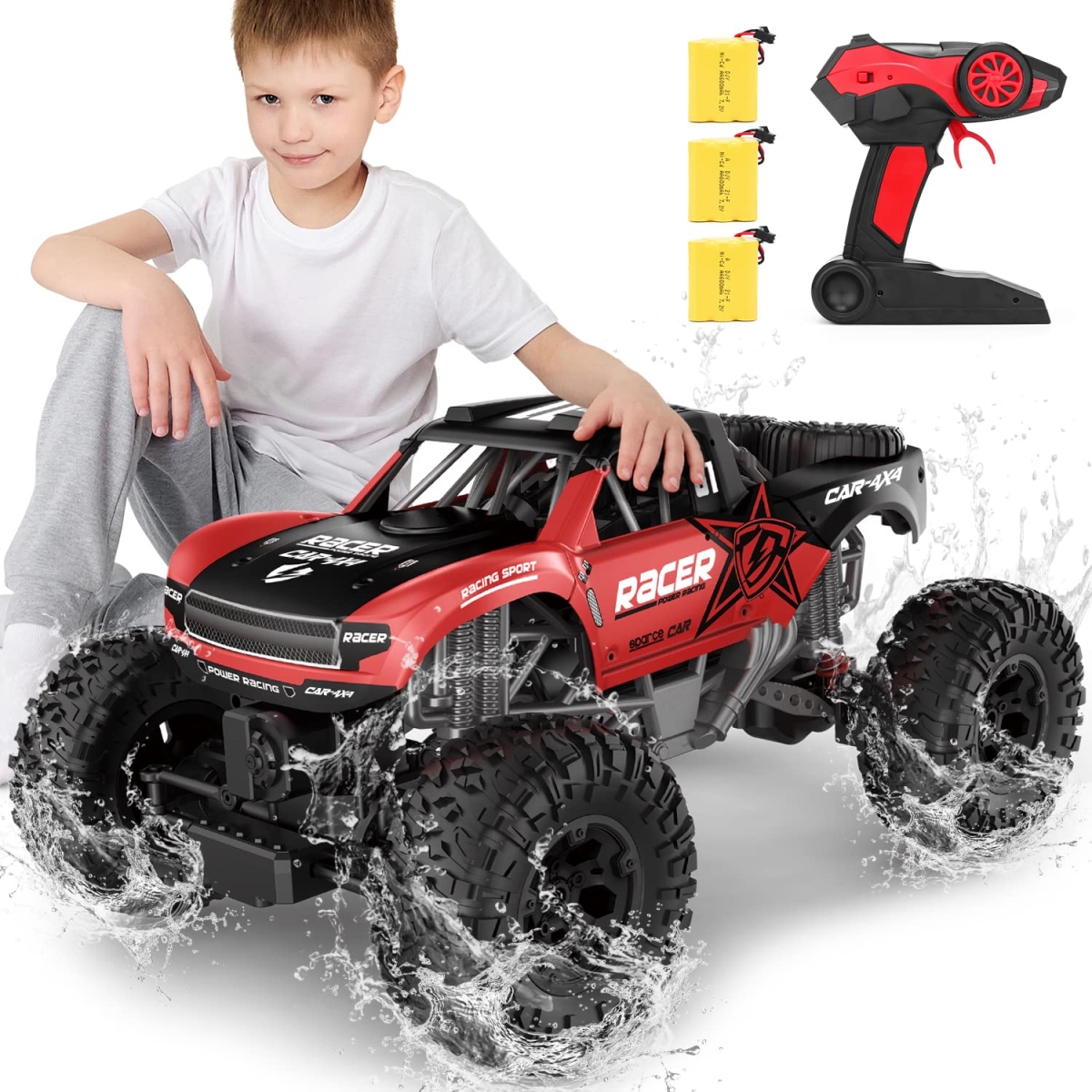 NT85347 RC Trucks 4x4 Offroad Waterproof 1-12 Scale Amphibious Remote Control Car with Dual Motors