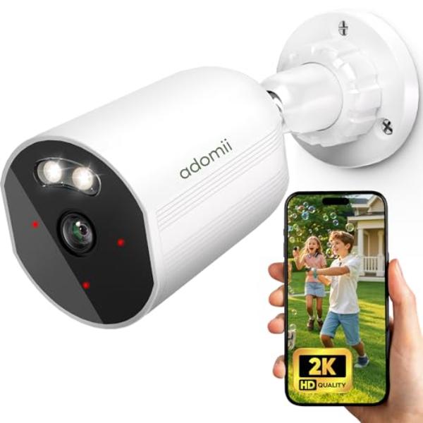 NT85479 Wi-Fi Outdoor Home Security Camera with 2K Video & Night Vision