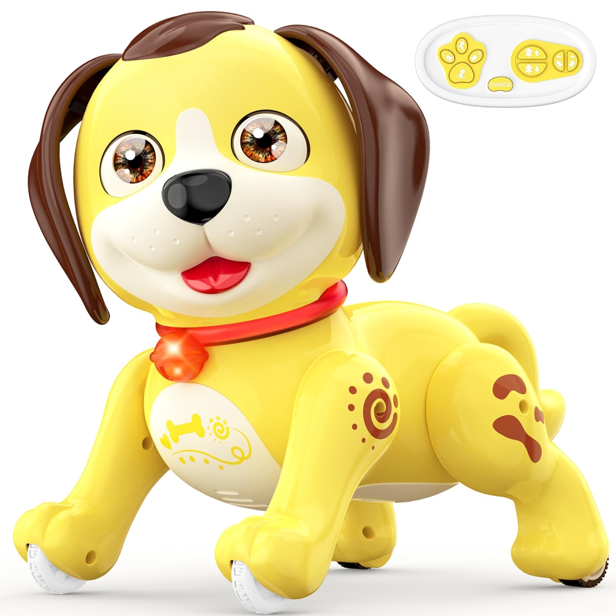 NT85810 Remote Control Robot Dog Toys, Interactive with Music, LED, Rechargeable, Auto Demo Dancing Walking