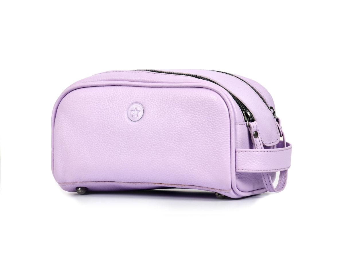 NT85952 10 in. Premium Leather-Toiletry Travel Pouch with Waterproof Lining