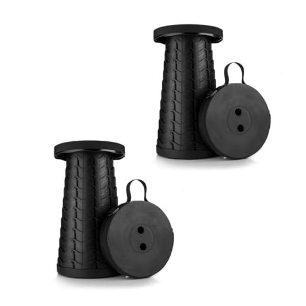 Boreeman Collapsible Stool, Lightweight & Sturdy, 400 lbs Capacity, Portable for Camping, Fishing, Hiking, BBQ - Pack of 2