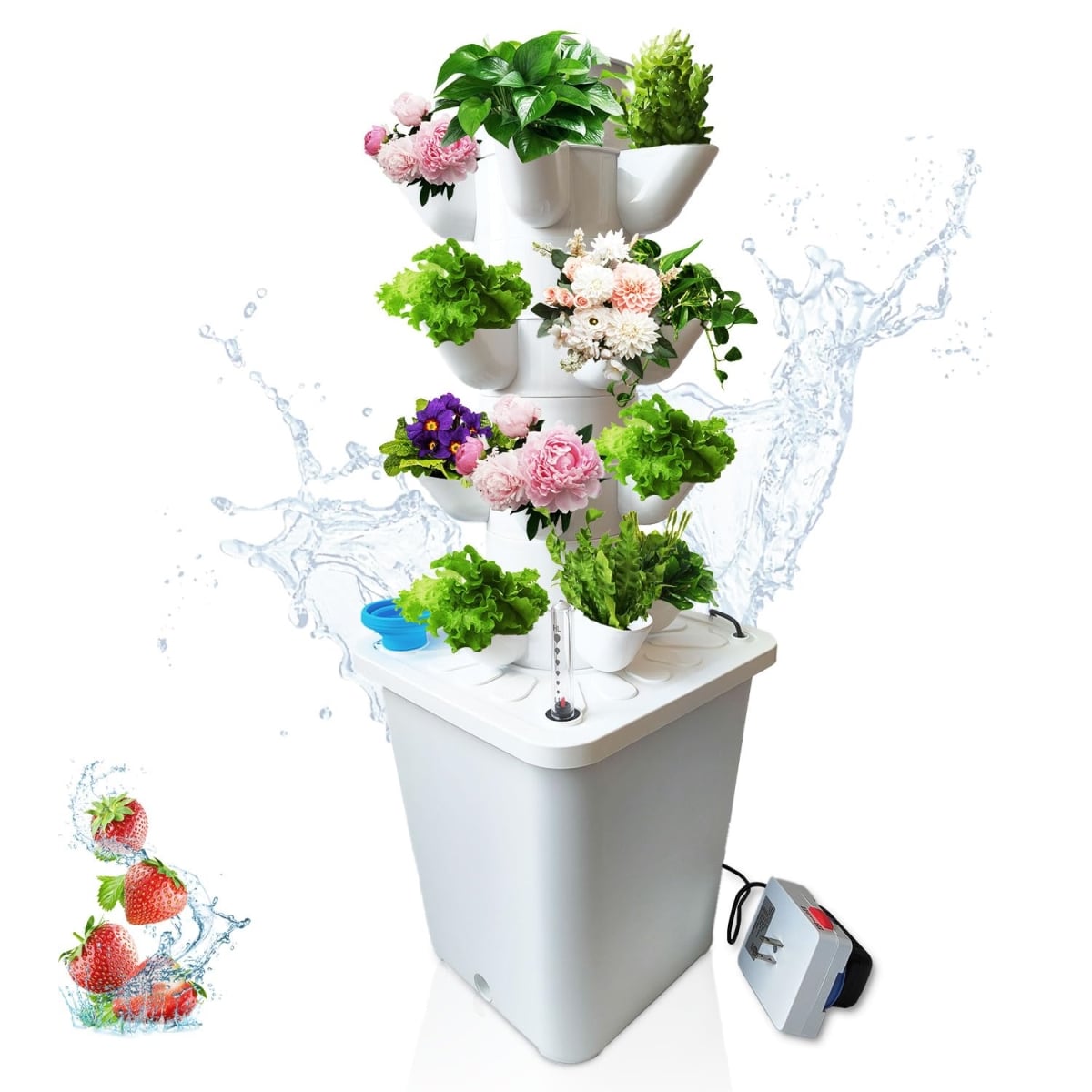 NT86064 20 Pots Hydroponics Growing System Tower Planter with Timer Automatic Watering
