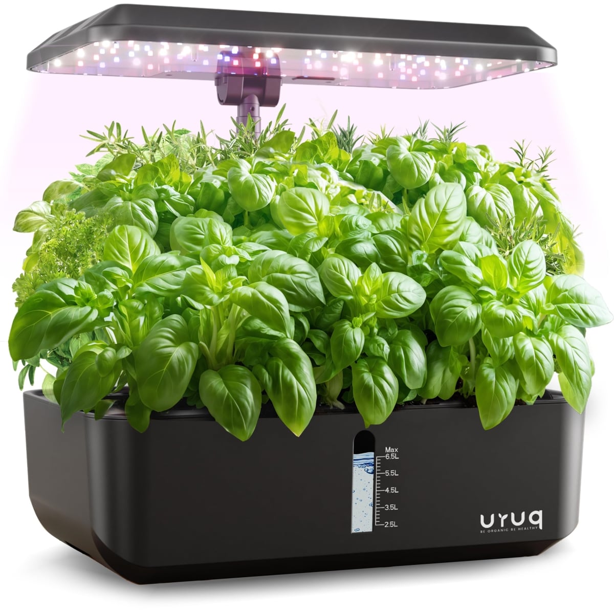 NT86277 Hydroponics Growing System Indoor Garden 12 Pods with LED Grow Light & Smart Pump - Black