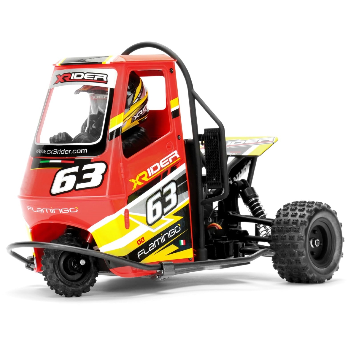 NT86312 X-Rider Flamingo 1-8 Scale Piaggio Ape 3WD Electric Remote Control Tricycle RTR Model - Red