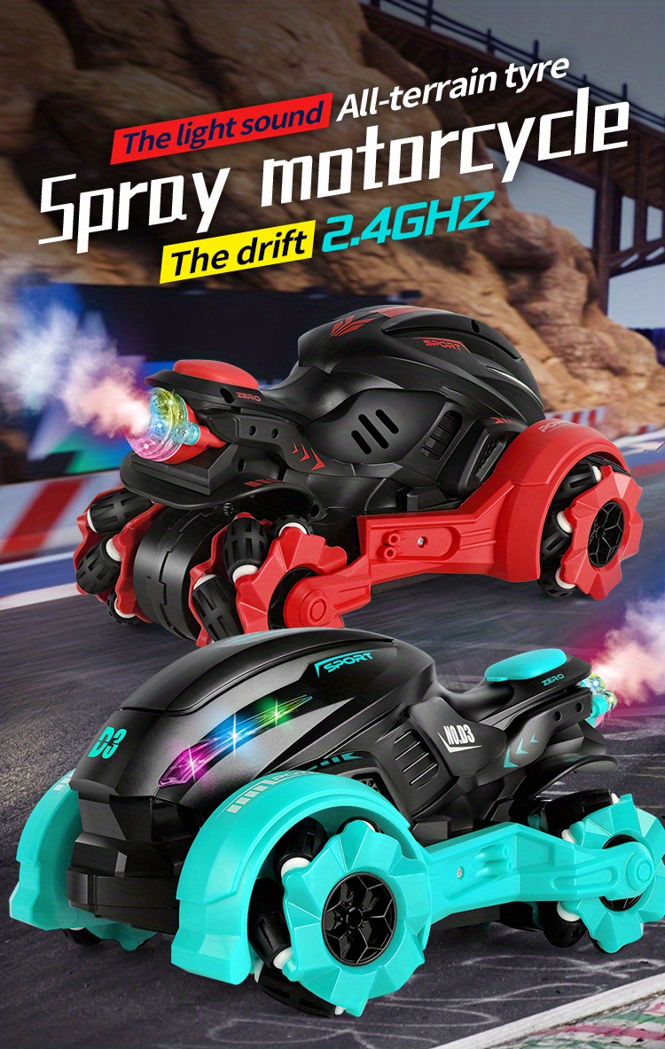 NT31018 2.4 GHz Remote Control Spray Motorcycle Car Toy