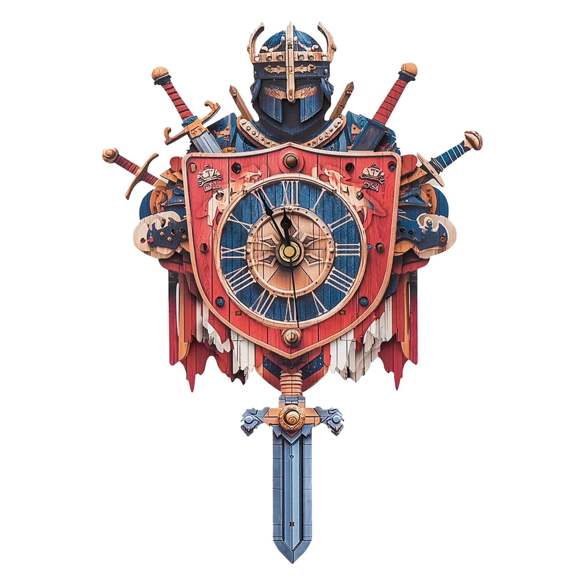 NT86592 3D Wooden Puzzle - Knight Clock Mechanical Model Kit