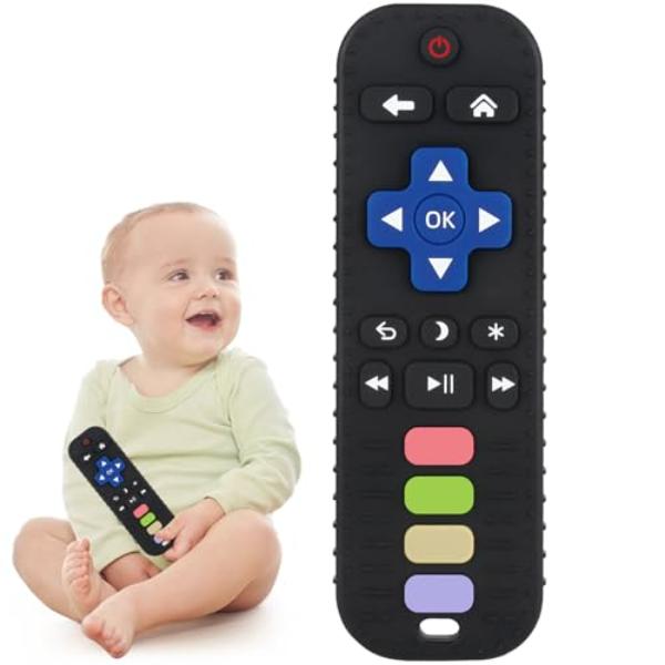 NT86698 Chuya Baby Teether Toys for Babies TV Remote Control Shape - Black - 3-24 Months