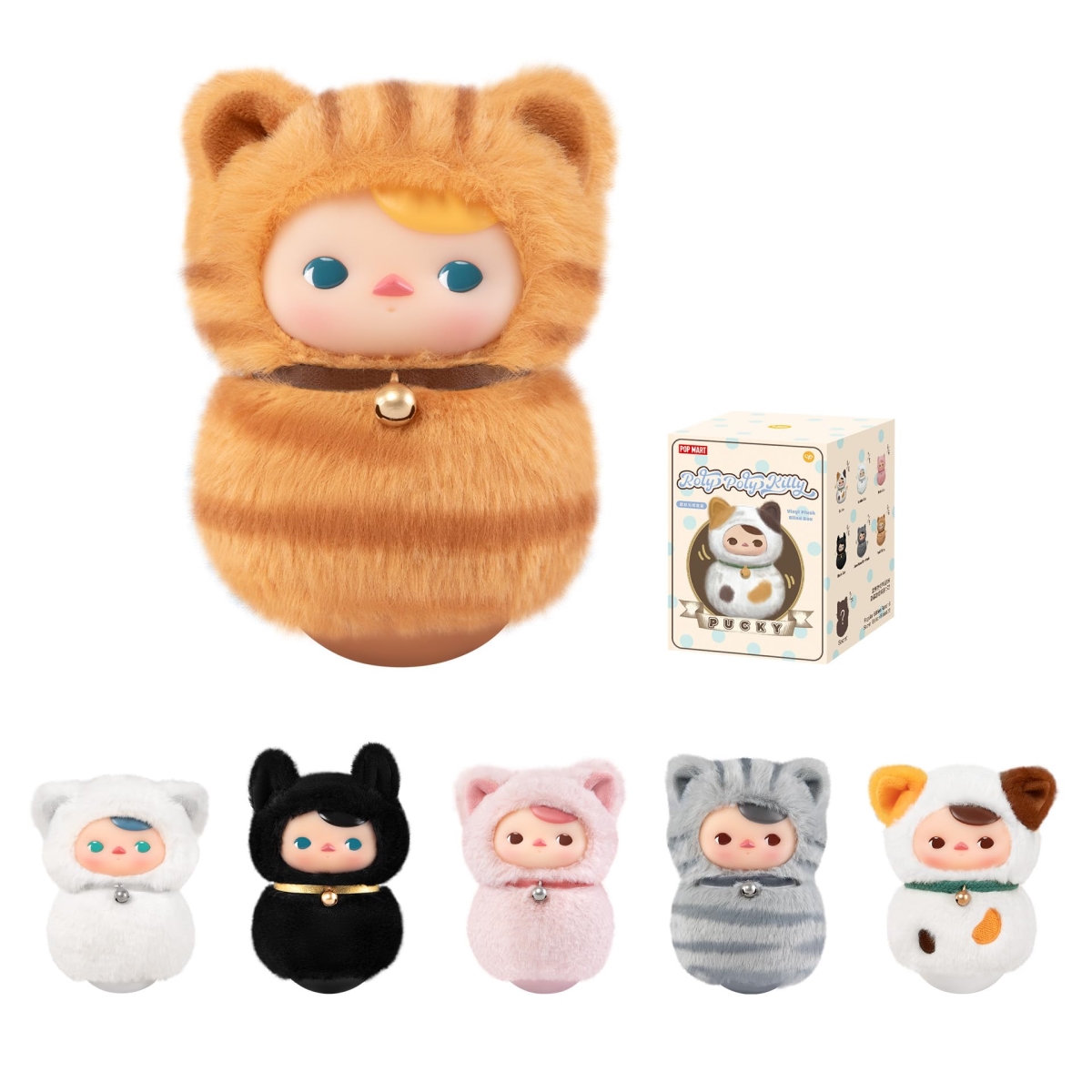 NT86975 POP MART PUCKY Roly-Poly Kitty Series Vinyl Plush Blind Box