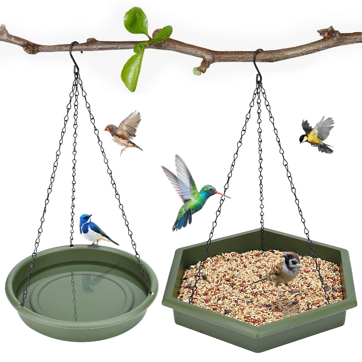 NT87269 XL Hanging Bird Feeder & Bird Bath for Outdoors