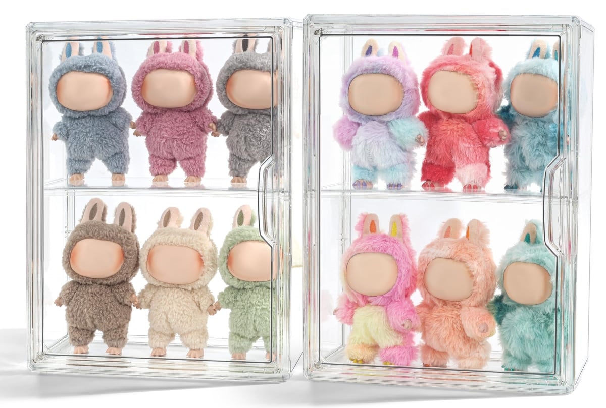 NT87291 Display Case for Labubu POP MART-Acrylic Clear Display Box Shelf