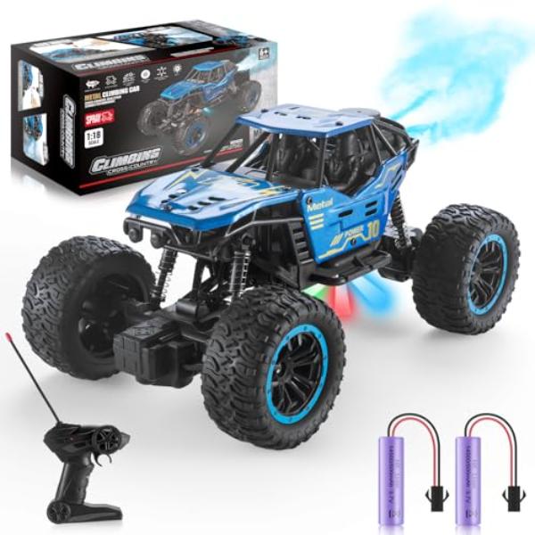 NT87501 Remote Control Truck, 1-18 Scale Remote Control Car with Spray & Light for Kids, 2.4 Ghz All Terrain Electric Toys