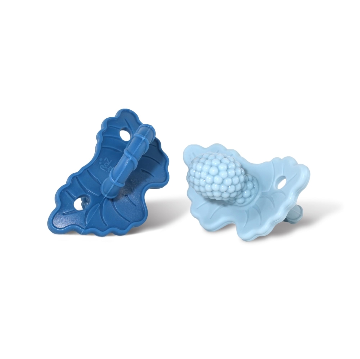 NT87521 RaZbaby Silicone Teether Pacifier, Dark & Light Blue - Pack of 2