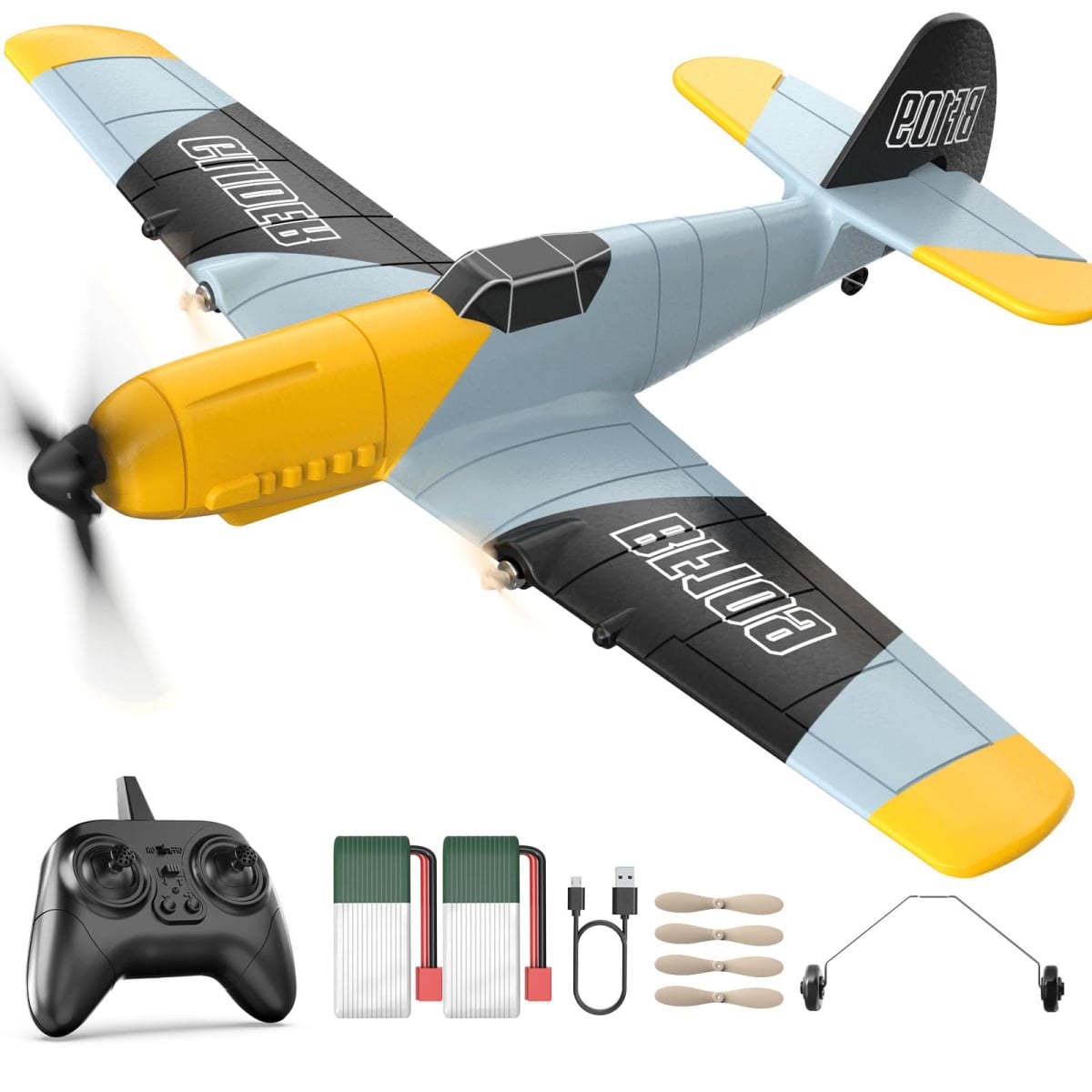 NT87975 DEERC Remote Control Plane 3 Channel BF-109 Remote Control Airplane Fighter Toys