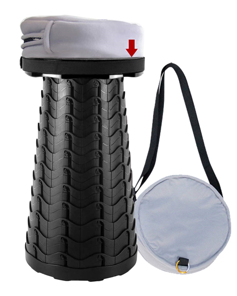 NT88085 Deers Life Portable Collapsible Stool with Cushion Pad, Retractable Folding Telescopic Camping Seat