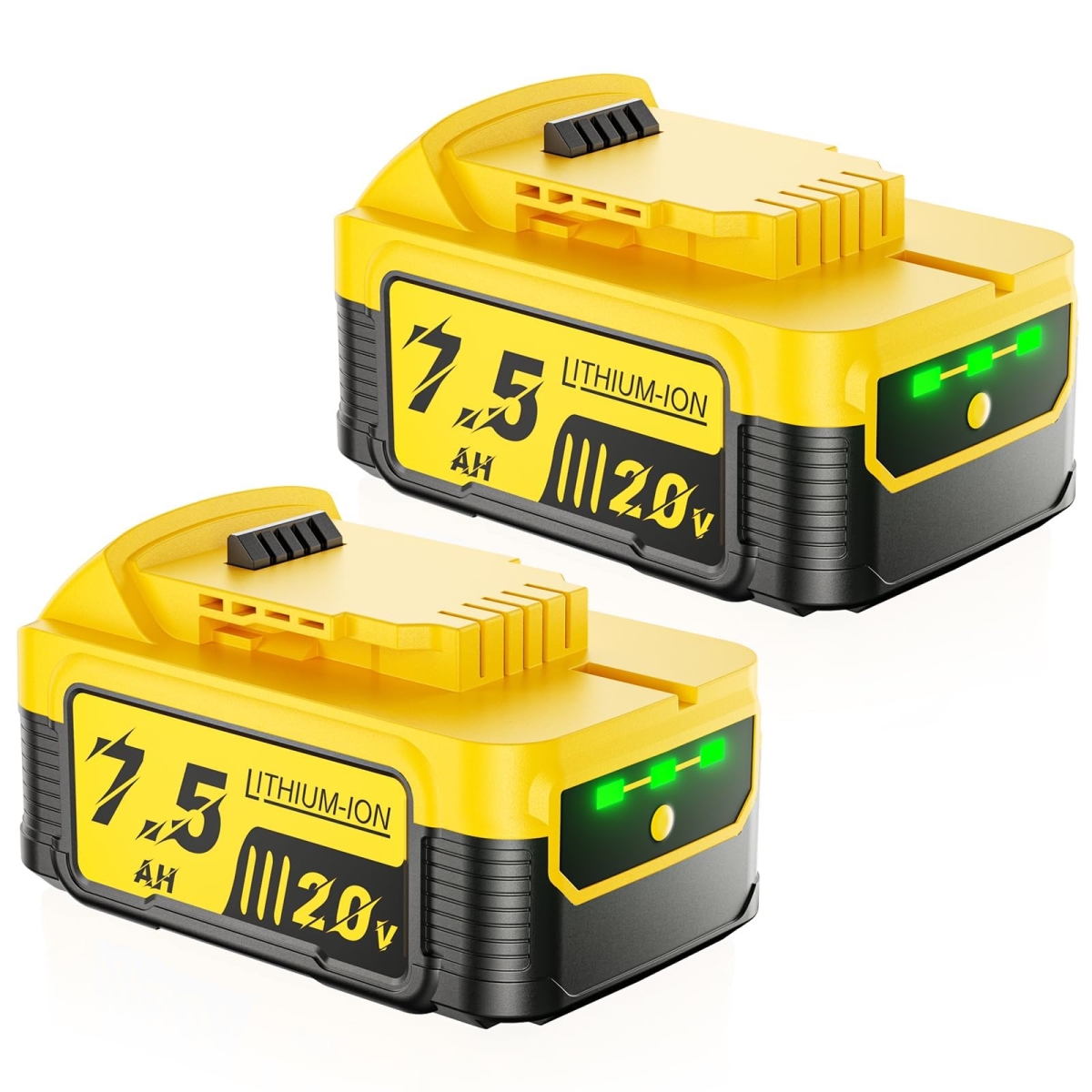 NT88102 20V 7.5Ah Lithium Battery Replacement for Dewalt 20V XR Cordless Power Tools - Pack of 2