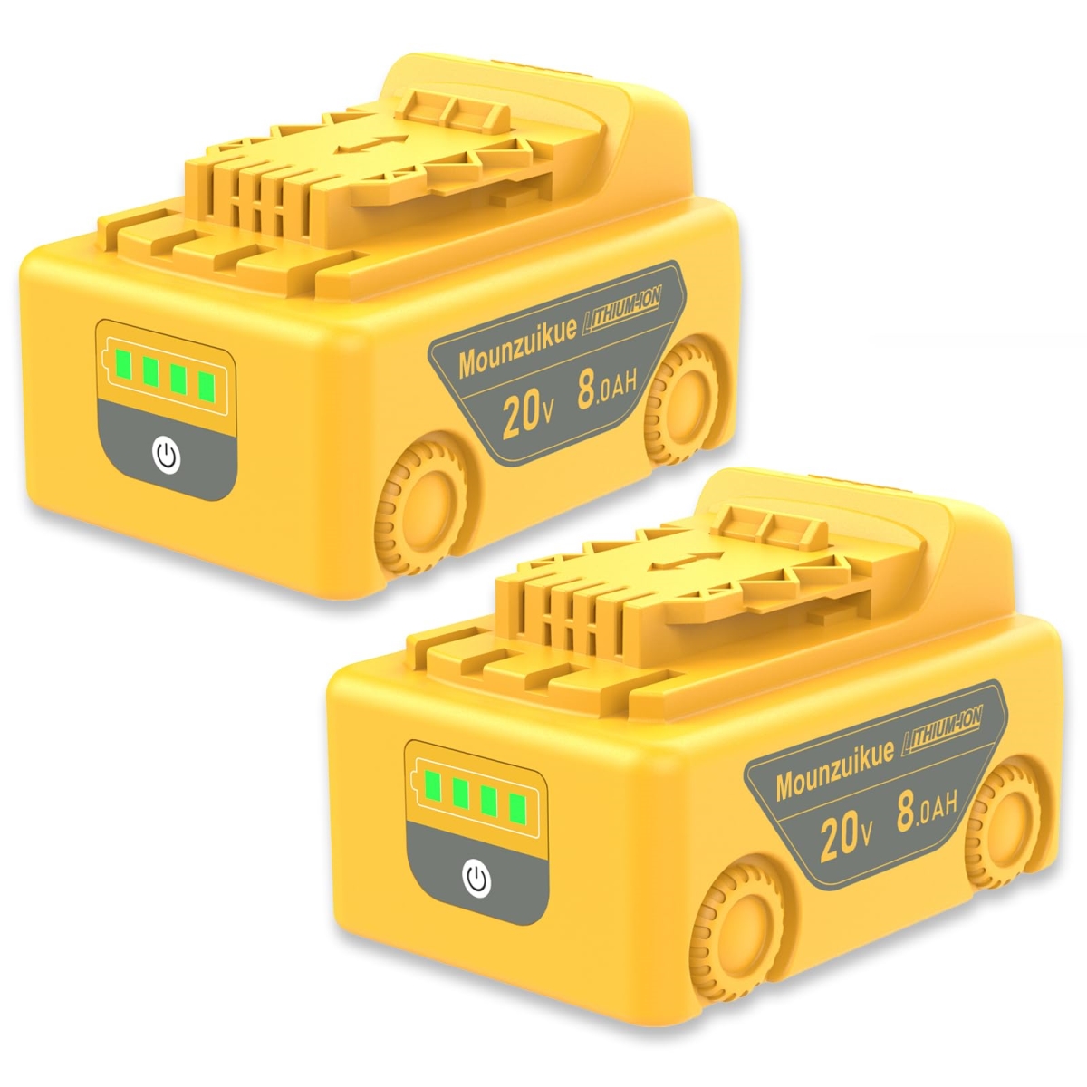 NT88103 8000 mAh Lithium Replacement for Dewalt 20V Max Battery Compatible with Dewalt 20 Volt Battery - Pack of 2