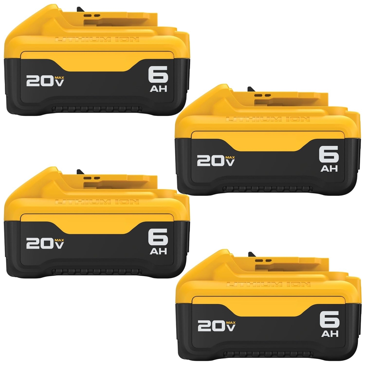 NT83838 20V 6.0Ah Replacement Battery for DeWalt Cordless Power Tools - Pack of 4