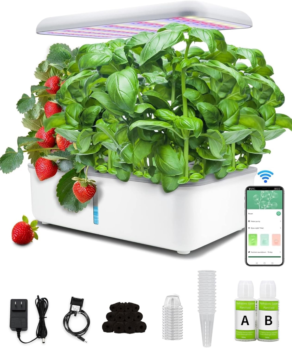 NT83909 Hydroponics Growing System Indoor Garden with 14 Pods & LED Grow Light