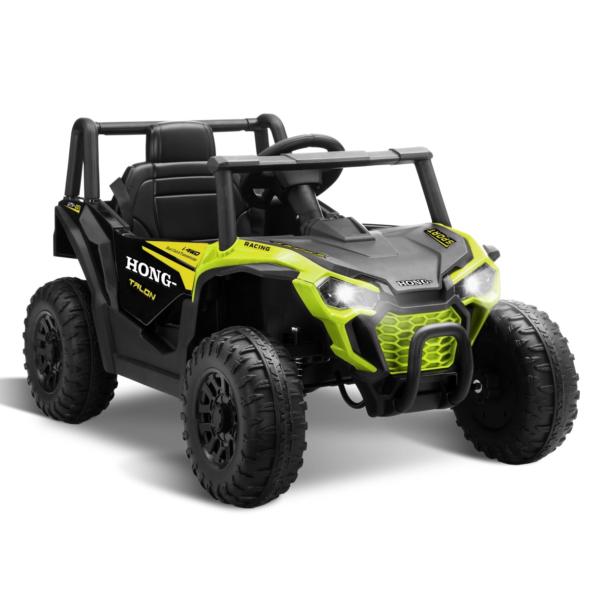 NT84042 12V Kids Ride On Car, Battery Powered Electric UTV Truck with Remote Control - Green