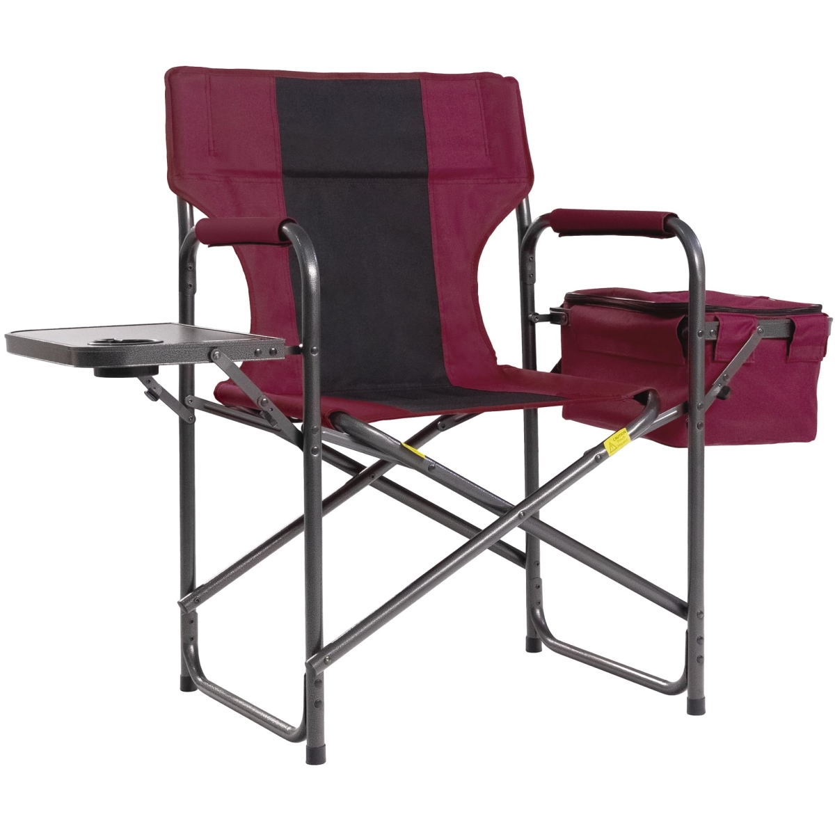 NT84242 Director Camping Chair with Cooler Bag & Foldable Side Tray - 400 lbs Heavy Duty Outdoor Chair - Red