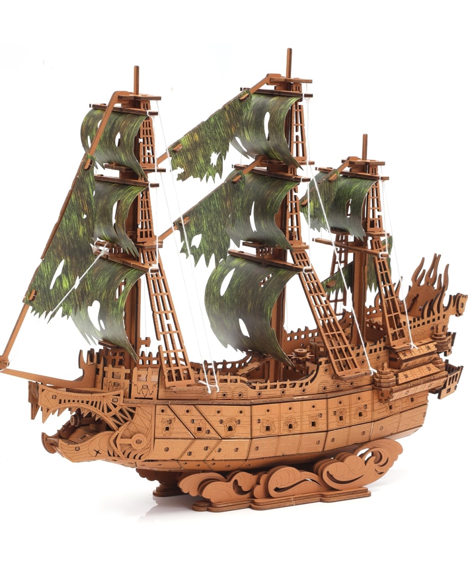 NT84254 3D Wooden Flying Dutchman Pirate Ship Puzzle Kit for Adults