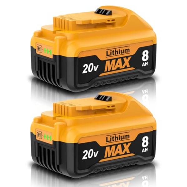NT84272 8.0Ah Replacement Battery for Dewalt 20V Max Lithium-ion Power Tools - Pack of 2